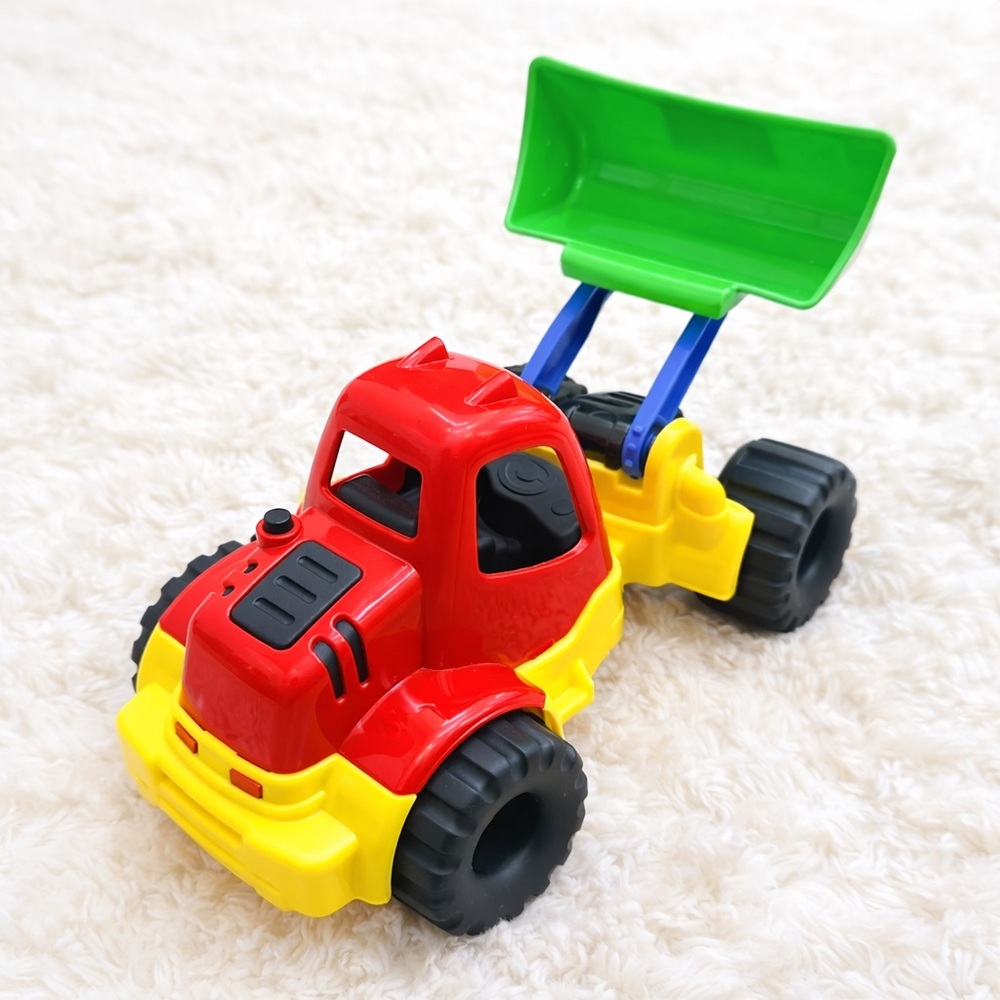 Kids 12” Colorful Plastic Front Loader Construction Truck Toy Like New